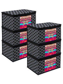 Kuber Industries - Black Saree Storage Bags (Pack of 6)