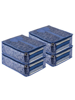 Kuber Industries - Navy Blue Clothes Storage Bags (Pack of 4) (L)