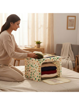 Epicasa - Beige Extra Large Foldable Cloth Storage Organizer Box (M)
