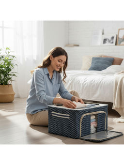 Epicasa - Navy Blue Foldable Storage Box for Clothes