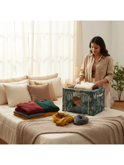 Epicasa - Green Extra Large Foldable Cloth Storage Organizer Box (M)