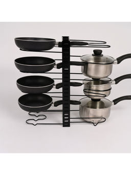 Epicasa - Black 8-Tier Heavy-Duty Pots and Pans Storage Rack Organizer