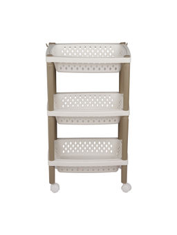 Epicasa - White 3-Tier Utility Trolley with Wheels