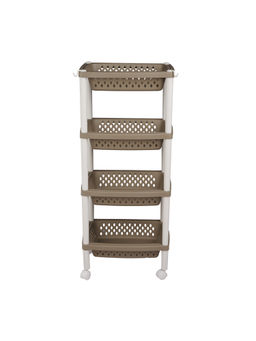 Epicasa - Brown 4-Tier Utility Trolley with Wheels