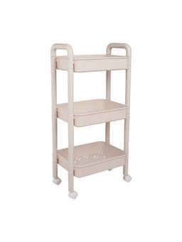 Epicasa - Beige 3-Tier Rolling Rack Organizer