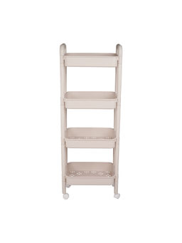 Epicasa - Beige 4-Tier Rolling Rack Organizer