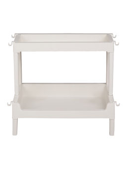 Epicasa - White 2-Tier Plastic Storage Trolley