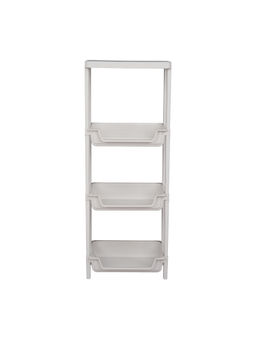 Epicasa - Grey 4-Tier Plastic Multipurpose Storage Organizer Rack