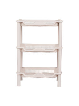 Epicasa - Beige 3-Layer Multipurpose Plastic Kitchen Storage Rack
