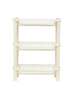 Epicasa - Yellow 3-Layer Multi-Purpose Plastic Kitchen Storage Basket Rack