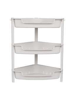 Epicasa - White 3-Tier Multipurpose Corner Basket Storage Rack