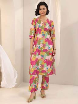 Libas - Multi-Color Abstract Printed Kurta with Pant (Set of 2)