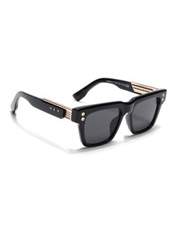 Voyage - Men Square Black Frame Grey Lens Sunglasses (56)