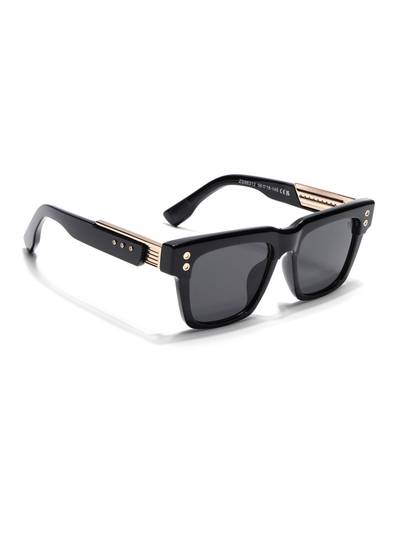 Men Square Black Frame Grey Lens Sunglasses (56)