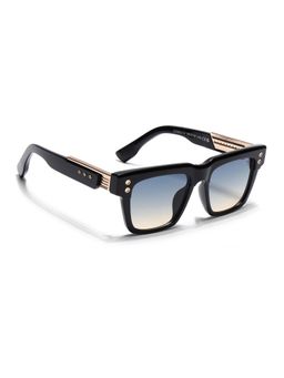 Voyage - Men Square Black Frame Blue Lens Sunglasses (56)