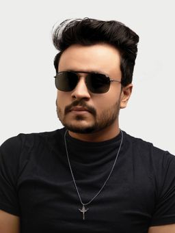 ROYALTAIL - Unisex Cairo Square Black Lens Sunglasses (55)