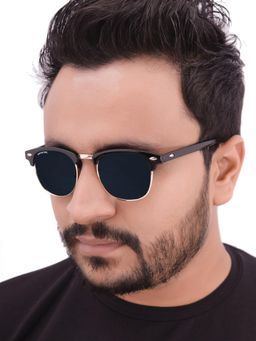 ROYALTAIL - Unisex Clubmaster Edition Round Black Lens Sunglasses (50)