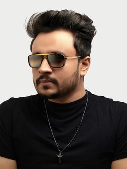 ROYALTAIL - Unisex Jyake Square Brown Lens Sunglasses (55)