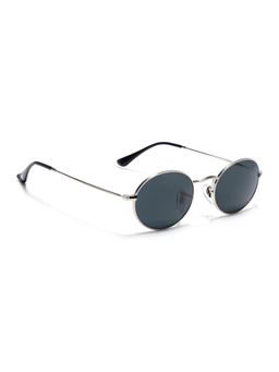 Voyage - Men Oval Silver Frame Grey Lens Sunglasses (51)
