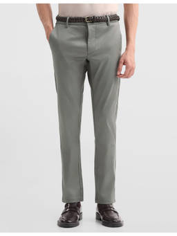 Arrow Sports - Mens Dobby Bronson Slim Fit Grey Casual Trousers