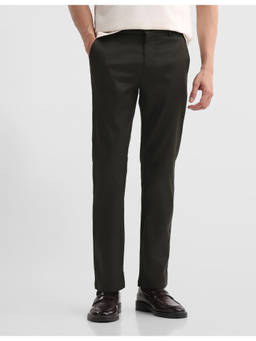 Arrow Sports - Mens Dobby Hudson Regular Green Fit Casual Trousers