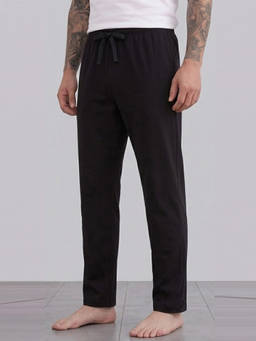 Nite Flite - Mens Black Solid Regular Fit Casual Trousers