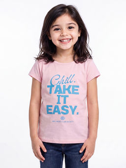 United Colors of Benetton - Pink Regular Fit Round Neck Typography T-Shirt