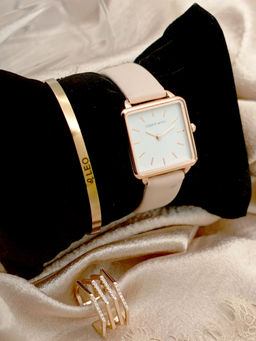 Joker and Witch - Joker & Witch White Stainless Steel Watch and Bracelet With Ring (Set of 3)