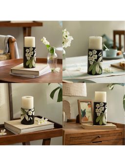 Ellementry - Frangipani Wooden Candle Holder for Home Decoration (Large)