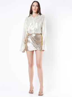 Deme - Dancing In The Moonlight - Sequins Shirt With Gold Chainmail Skirt (Set Of 2)