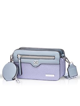 LUVOKSI - Blue Citivia Textured Three-Compartment Crossbody Sling Bag