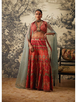 KALISTA - Pink Arohi Sharara with Blouse and Dupatta (Set of 3)