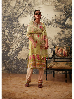 KALISTA - Lime Green Kurta with Pant and Dupatta (Set of 3)