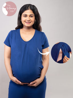 Nykd by Nykaa - Comfy Maternity Top - Estate Blue NYS043