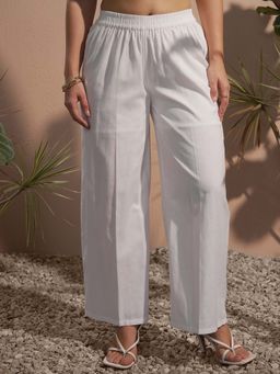 VISHUDH - Women White Regular Fit Pants