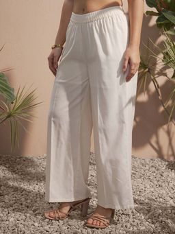 VISHUDH - Women Off White Regular Fit Pants