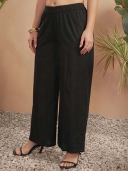 VISHUDH - Women Black Regular Fit Pants