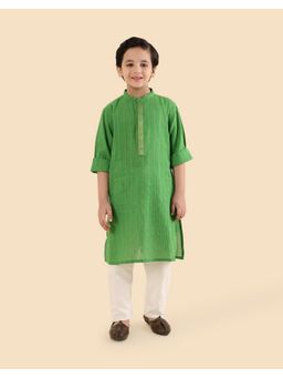 Fabindia - Green Cotton Blend Kurta