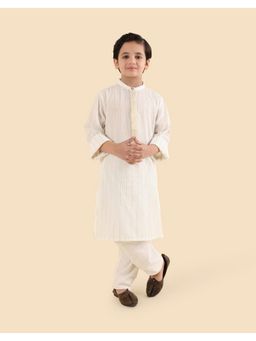 Fabindia - Off White Cotton Blend Kurta