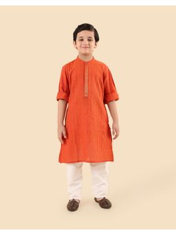 Fabindia - Rust Cotton Blend Kurta