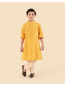 Fabindia - Yellow Cotton Kurta and Jama Pants