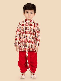 ETHNIKS NEURON - Cream Viscose Rayon Kurta and Dhoti