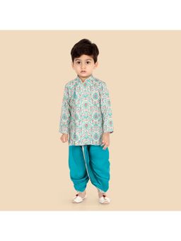 ETHNIKS NEURON - Blue Viscose Rayon Kurta and Dhoti