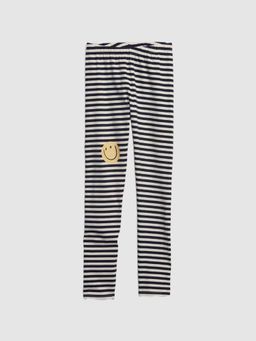 GAP - Girls Navy Blue Skinny Striped Mid-Rise Leggings