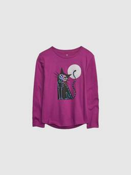 GAP - Girls Purple Graphic Round Neck Relaxed T-shirt