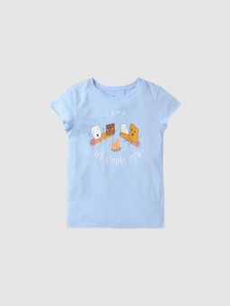 GAP - Girls Blue Relaxed Graphic Round Neck T-shirt