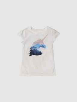GAP - Girls Off White Graphic Relaxed Fit Crew T-shirt