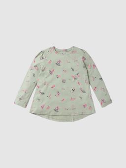 GAP - Girls Green Relaxed Fit Conversational Print Tunic Top