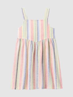 GAP - Girls Multicolor Vertical-Stripes A-Line Dress