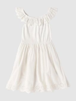 GAP - Girls White Cut-Work A-Line Dress